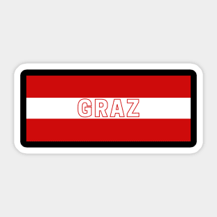 Graz City in Austria Flag Colors Stripes Sticker